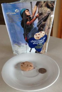 The Gluten Free cookies are small, shortbread chocolate chip