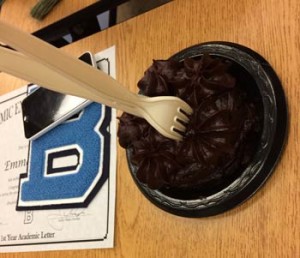 Gluten-free cake brought in by Blaine HS for reception following Academic Letter ceremony
