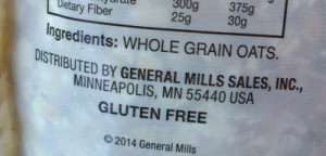 Chex GF Oatmeal ingredient label