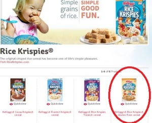 GF Rice Krispies is still on the main website