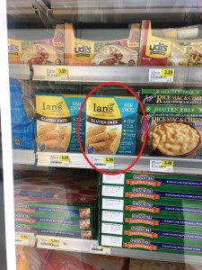 Circled item is where the wheat-filled chicken nuggets were stored before Emma moved them. Old price tag still sits there too