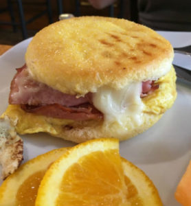 Emma's gluten-free ham, egg and cheese sandwich from Sun Rose